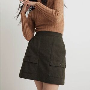 Madewell | Wool-Blend Cargo Mini Skirt